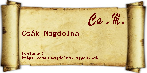 Csák Magdolna névjegykártya